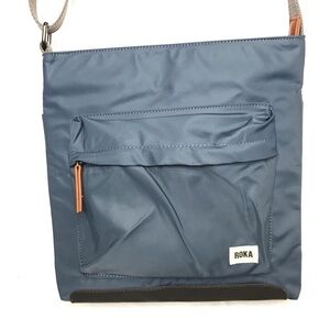 Roka London Ori Kennington Recycled Blue Nylon Crossbody Bag Purse